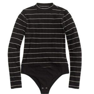 j. crew ribbed mockneck stripped bodysuit